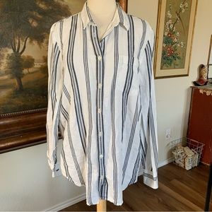 Banana Republic linen blend button down shirt sz L